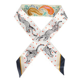 Hermes "Guepards Bandana" Jaune Soufre Multi Silk Twilly Pair