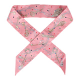 Hermes "Les Cles A Pois" Rose Multi Silk Twilly