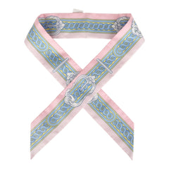 Hermes "Brides De Cour" Rose Pale, Ciel and Jaune Multi Silk Twilly