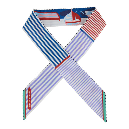 Hermes "Thalassa" Marine, Violet & Rouge Multi Cotton Twilly Pair