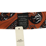 Hermes "Festival des Amazones" Caramel, White and Black Fringe Twilly