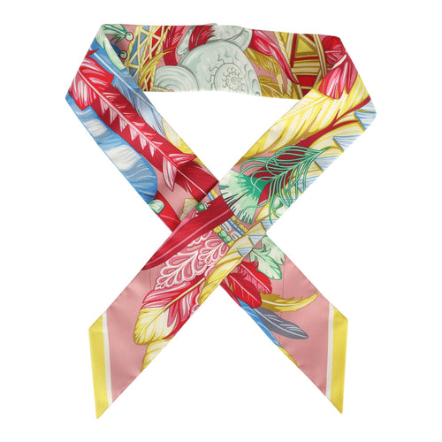 Hermes "Danse Pacifique" Vieux, Rose, Bleu and Vert Multi Silk Twilly