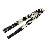 Hermes "Bouquet Final" Cream and Black Fringe Silk Twilly