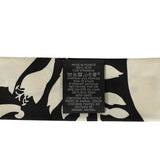 Hermes "Bouquet Final" Cream and Black Fringe Silk Twilly