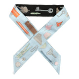 Hermes "In The Pocket" Black and Bleu Multi Silk Twilly