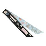 Hermes "In The Pocket" Black and Bleu Multi Silk Twilly