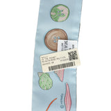 Hermes "In The Pocket" Black and Bleu Multi Silk Twilly