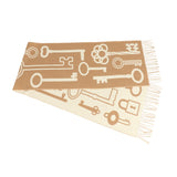Hermes Casaque "Echarpe Porte-Clefs" Camel, White and Beige Muffler Cashmere Scarf
