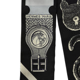 Hermes "Inventaire Poetique De Brides A Bloc" Gris, Creme and Black Multi Silk Twilly