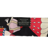 Hermes "La Patisserie Francaise" Black, White and Bleu Silk Charm Twilly