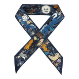 Hermes "Mille et Un Lapins" Marine, Cobalt and Miel Silk Twilly