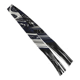 Hermes "Festival des Amazones" Marine, White and Black Fringe Twilly