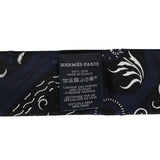 Hermes "Festival des Amazones" Marine, White and Black Fringe Twilly