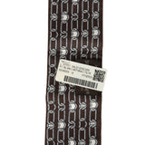 Hermes "L' Effet Kaleidoscope" Blanc, Anthracite and Marron Multi Silk Twilly Pair