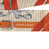 Hermes "Mors A Jouets Chemise" Orange Cuit, Beige and Corail Multi Silk Twilly Pair