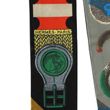 Hermes "Inventaire Poetique De Brides A Bloc" Black, Vert, Rouge Multi Silk Twilly Pair