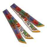 Hermes "Les Sangles" Forever Vert, Miel and Rouge Multi Silk Twilly Pair