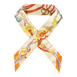 Hermes "Brides de Gala Applique Pique" Creme, Orange, Jaune Vif Multi Silk Twilly