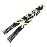 Hermes "Bouquet Final" Cream and Black Fringe Silk Twilly