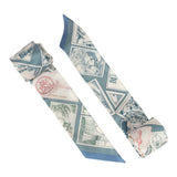 Hermes "Le Philateliste Du Faubourg" Bleu Moyen and Blanc Multi Silk Twilly Pair