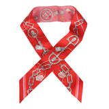 Hermes "C'est La Fete" Rose Bon Bon, Orange Multi Silk Twilly Pair