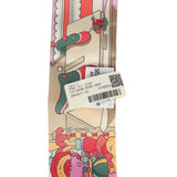 Hermes "Pony Pit Stop" Rose, Creme, Vert Silk Twilly Pair