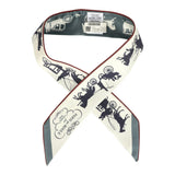 Hermes "Paris Qui Roule Forever" Caban, Craie, Ardoise Silk Twilly - Thumbnail View 1