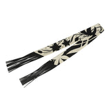 Hermes "Bouquet Final" Cream and Black Fringe Silk Twilly