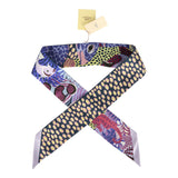Hermes "Under the Waves" Mauve, Marine and Jaune Silk Twilly Pair - Thumbnail View 1