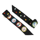 Hermes "Tea Time" Black, Rouge Multi Silk Twilly Pair - Thumbnail View 4