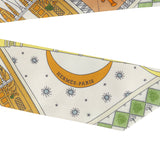 Hermes "Objets De Curiosite" Gris Bleute, Miel Multi Silk Twilly Pair