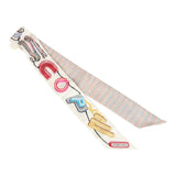 Hermes "Chevaloscope Neon" Blanc, Bleu and Rouge Kantha Silk Twilly Pair