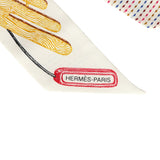 Hermes "Chevaloscope Neon" Blanc, Bleu and Rouge Kantha Silk Twilly Pair