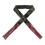 Hermes "Bouquet Final" Vert Loden and Black Fringe Silk Twilly - Thumbnail View 1