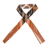 Hermes "Festival des Amazones" Barenia, White and Black Fringe Twilly - Thumbnail View 1
