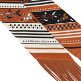 Hermes "Festival des Amazones" Barenia, White and Black Fringe Twilly - Thumbnail View 3