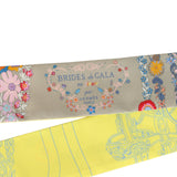 Hermes "Brides De Gala En Fleurs" Mastic, Jaune Vif, Multi Silk Twilly - Thumbnail View 3