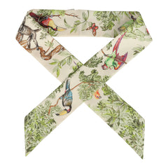 Hermes "Equateur" Creme, Vert Multi Silk Twilly