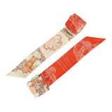 Hermes "Brides de Gala En Fleur" Vanille, Orange and Kaki Multi Silk Twilly Pair - Thumbnail View 4