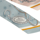 Hermes "C'est La Fete" Bleu Glacier, Rose Poudre and Gris Multi Silk Twilly - Thumbnail View 3