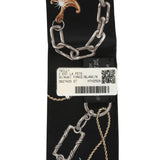 Hermes "C'est La Fete" Kaki Fonce, Blanc and Black Multi Silk Twilly - Thumbnail View 4
