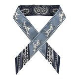 Hermes "Cheval De Coeur Bandana" Blue Jean, Marine and Blanc Multi Silk Twilly Pair - Thumbnail View 1