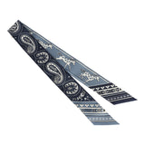 Hermes "Cheval De Coeur Bandana" Blue Jean, Marine and Blanc Multi Silk Twilly Pair - Thumbnail View 2