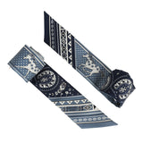 Hermes "Cheval De Coeur Bandana" Blue Jean, Marine and Blanc Multi Silk Twilly Pair - Thumbnail View 4