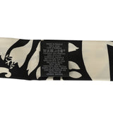 Hermes "Bouquet Final" Cream and Black Fringe Silk Twilly - Thumbnail View 4