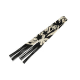 Hermes "Bouquet Final" Cream and Black Fringe Silk Twilly - Thumbnail View 2