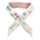 Hermes "In The Pocket" Rose Poudre Multi Silk Twilly - Thumbnail View 1