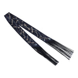 Hermes "Les Cles a Pois" Bleu Marine, Gris Argent and Multicolore Fringe Silk Twilly - Thumbnail View 2