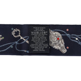Hermes "Les Cles a Pois" Bleu Marine, Gris Argent and Multicolore Fringe Silk Twilly - Thumbnail View 4