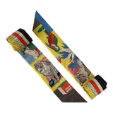 Hermes "Grand Theatre Nouveau" Jaune Vif, Vert and Rouge Multi Silk Twilly Pair - Thumbnail View 4